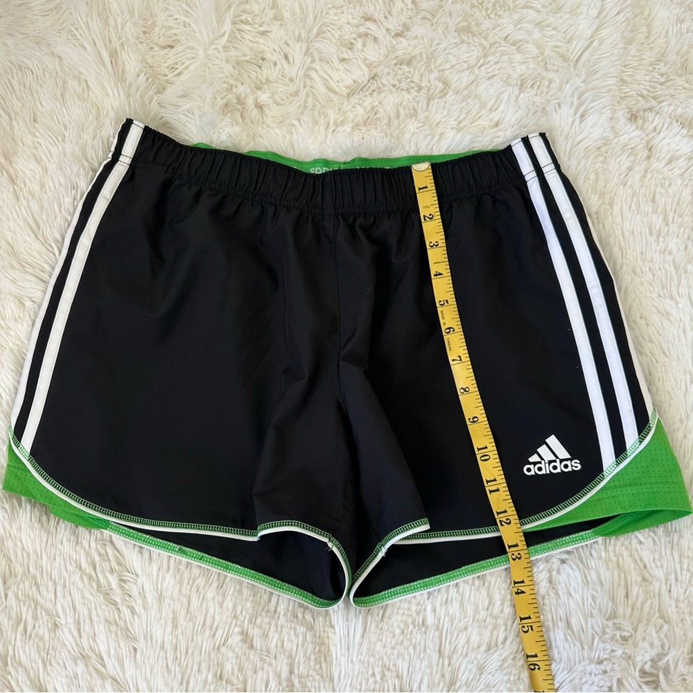 Adidas Women's Black Green White Athletic Running Shorts Size: Medium - Picture 3 of 3